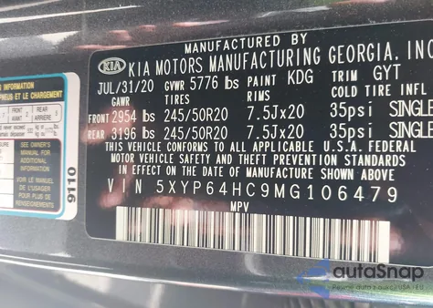 2021 Kia Telluride S from USA, damaged, VIN 5XYP64HC9MG106479